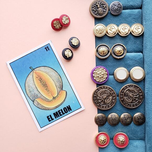 Buttons Lot, Brass, Nautical Anchor, Royal Crest - Picture 1 of 4